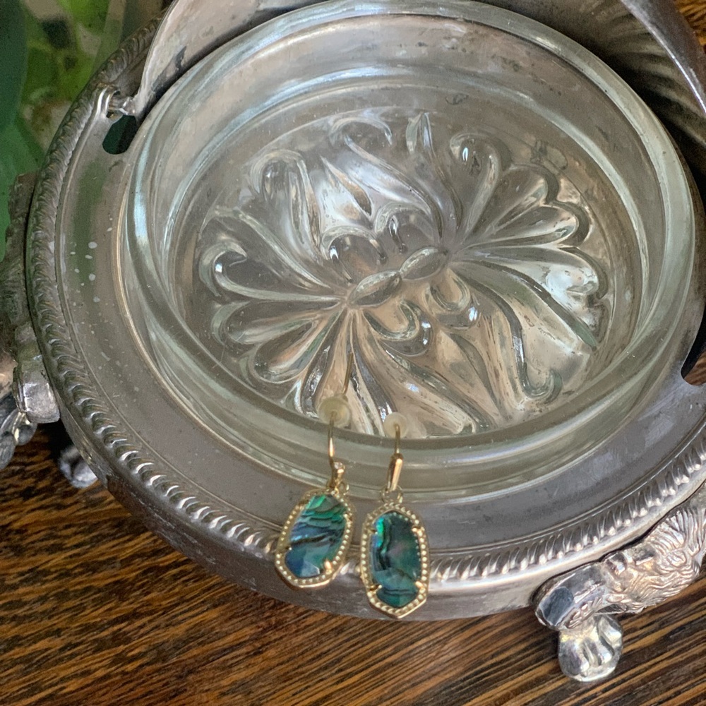 Kendra Scott Lee Gold Drop Earrings in Abalone - Picture 4 of 4